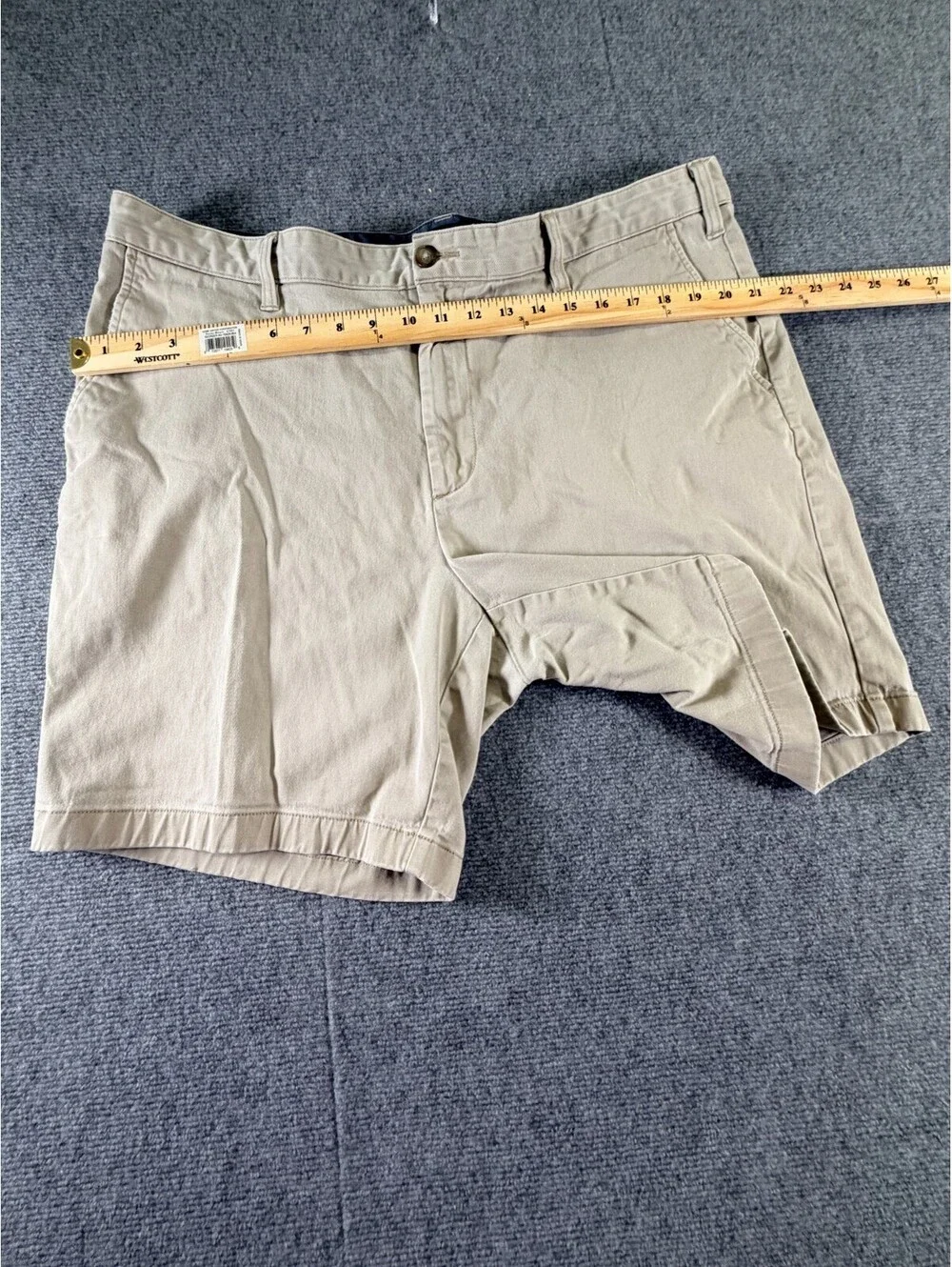 Nautica Deck Shorts Classic Fit Stretch Khaki Men's 40W Beige Chino Casual